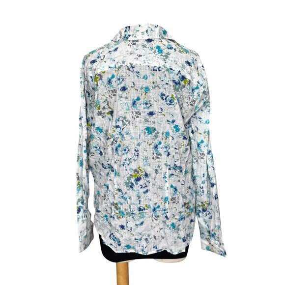 Eddie Bauer Womens Long Sleeve Floral Button-Up Shirt Multicolor XL - Picture 3 of 11